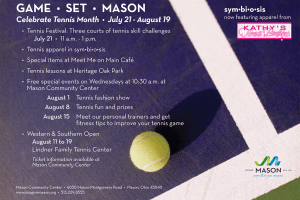 Advertisement for tennis month events