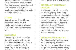 Mocktails recipe card handout