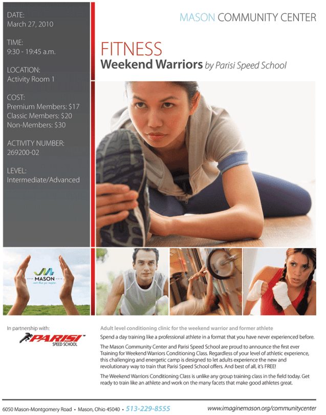 Porposed flyer redesign for community center programs